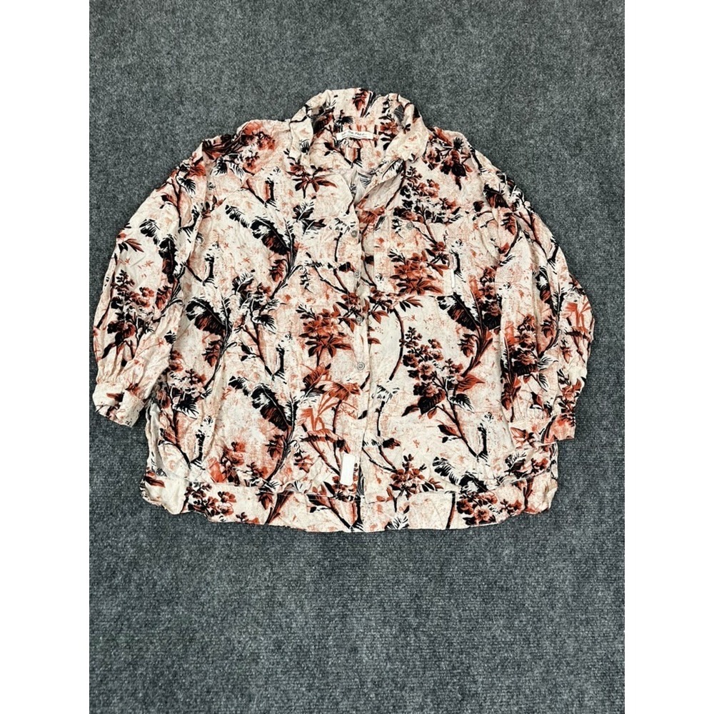Free People We The Free Button Up Shirt Womens Oversized Floral Size S